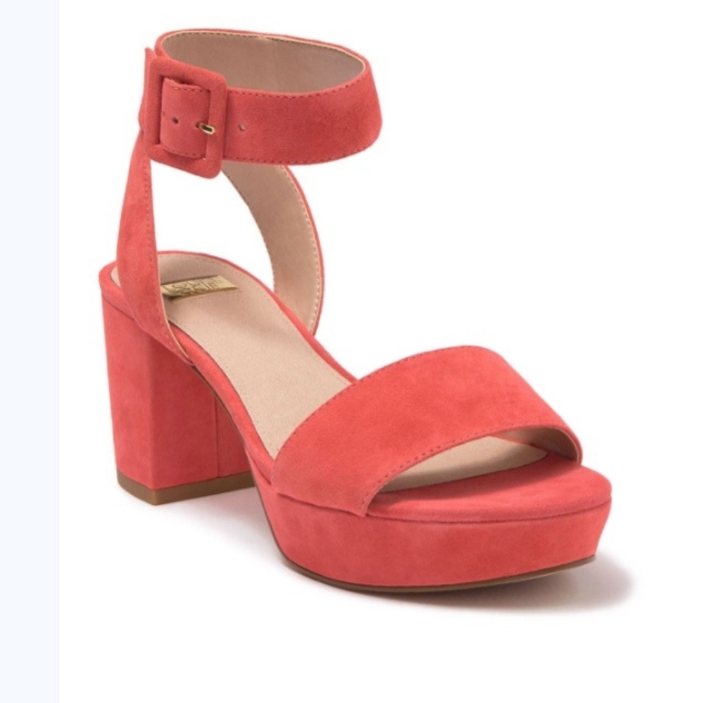 NWOT Louise et Cie Coral Suede Platform 3" Block Heel - 7.5